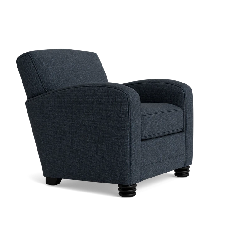 Navy Upholstered Armchair: Henry in Midnight | Pepper Home Navy Upholstered Armchair: Henry in Midnight | Pepper Home